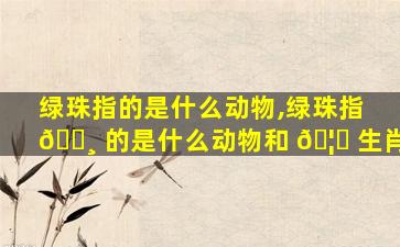 绿珠指的是什么动物,绿珠指 🌸 的是什么动物和 🦋 生肖